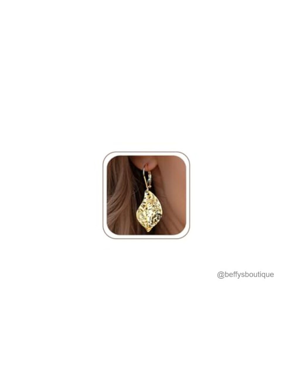 Hammered Leaf Dangle Earrings Sterling Silver Leverback Drop
